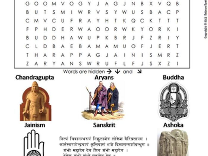 Ancient india word search answers