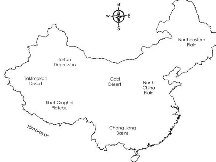 Blank map of ancient china