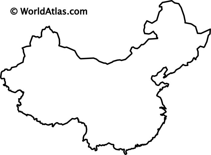 China cities map blank main chine carte boundaries hydrography maps outline