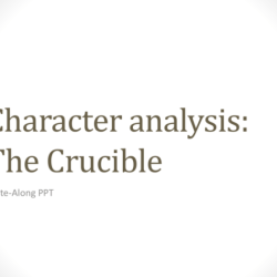 Analyzing characterization and motivation in the crucible