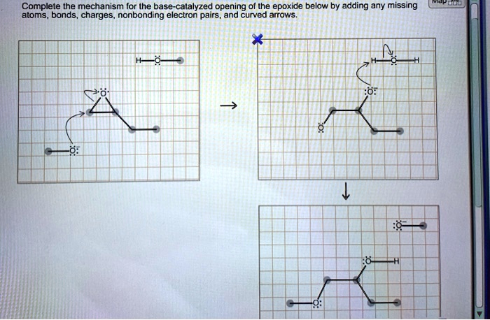 Catalyzed epoxide adding bonds atoms charges nonbonding properly