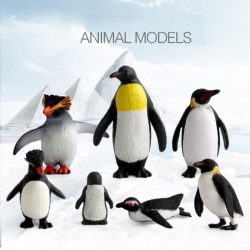 The figure shows a mobile of toy penguins